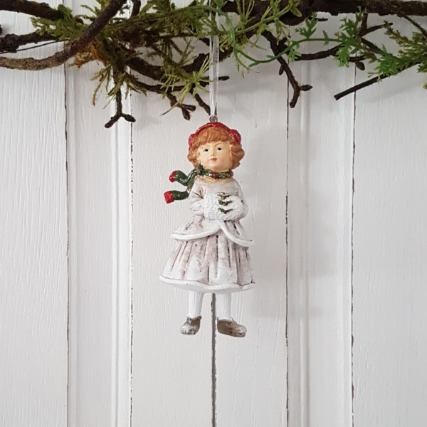 Wunderschöner Dekohänger "Winterkind" - handgefertigt - Höhe 11 cm