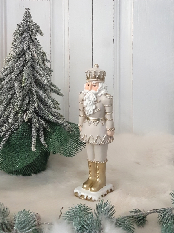 Nostalgischer Nussknacker mit Golddekor - beige - Höhe 18 cm - Modell 1 – Bild 2