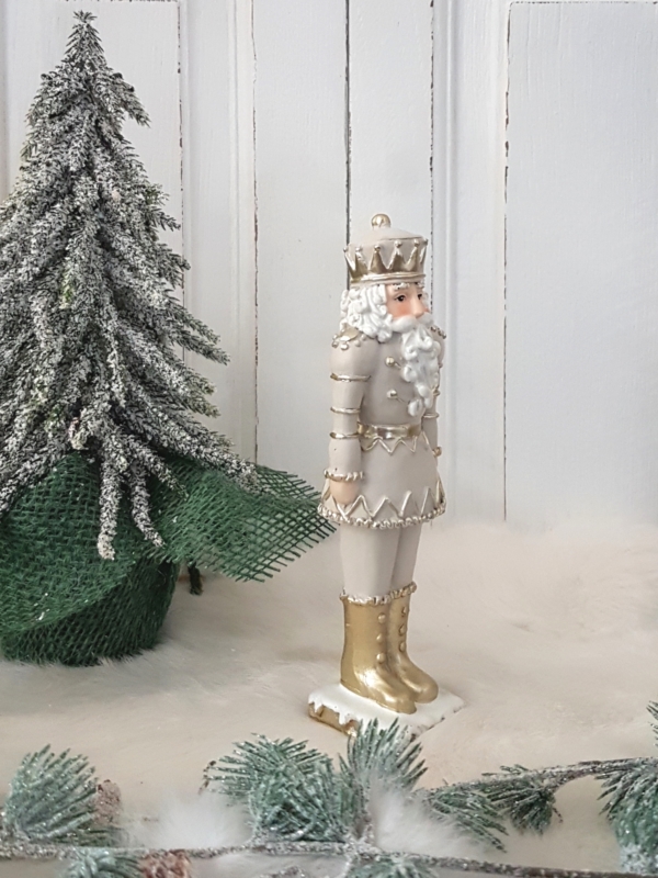 Nostalgischer Nussknacker mit Golddekor - beige - Höhe 18 cm - Modell 1 – Bild 6