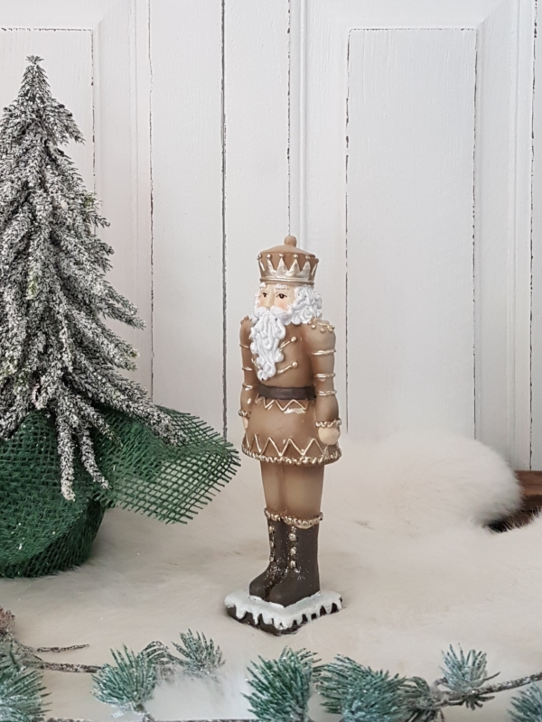 Nostalgischer Nussknacker mit Golddekor - mokka braun - Höhe 18 cm - Modell 1 – Bild 2