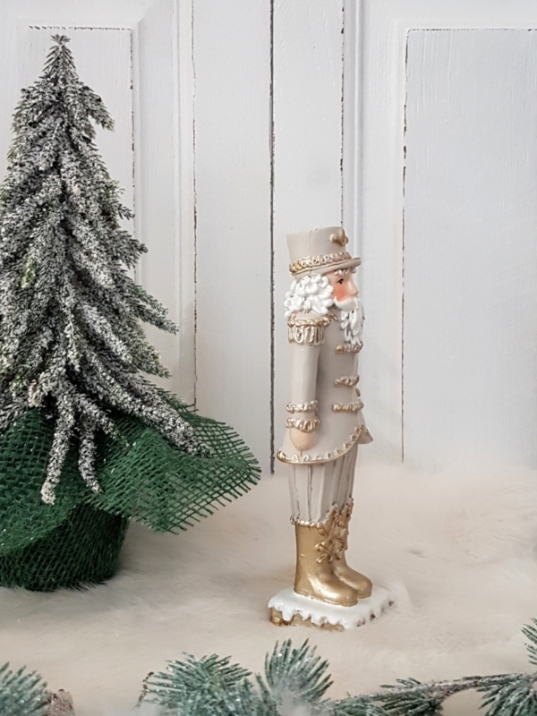 Nostalgischer Nussknacker mit Golddekor - beige - Höhe 18 cm - Modell 2 – Bild 3