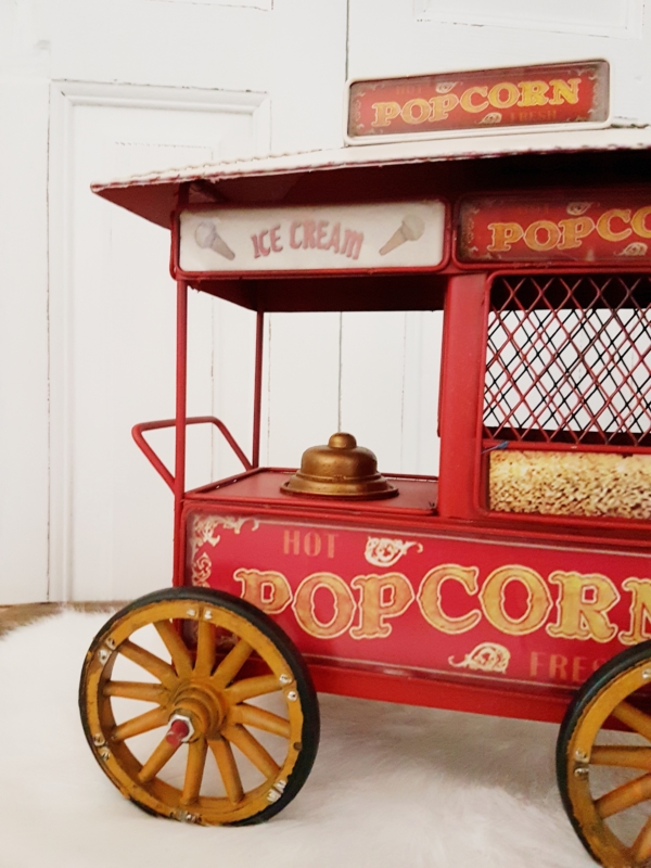 nostalgischer Popcornwagen als Spardose aus Eisenblech – Bild 5