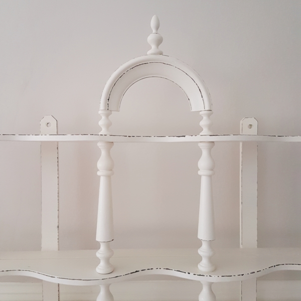 altes Wand- oder Standregal - weiß - Höhe 64 cm - Shabby Chic – Bild 6