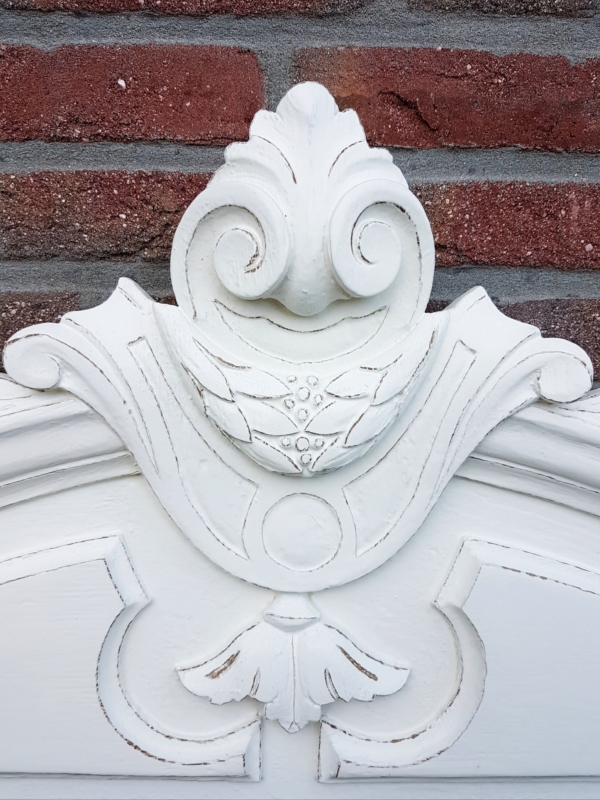 antike Türkrone / Schrankkrone / Möbelkrone -weiß - Breite 90,5 cm - Shabby Chic – Bild 3