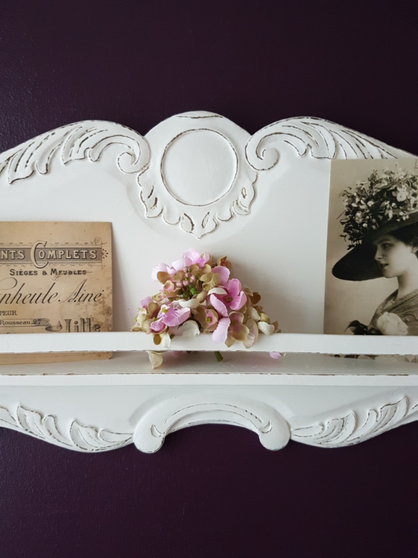 Tellerboard / Wandboard - weiß - Breite 65,5 cm - Shabby Chic – Bild 2