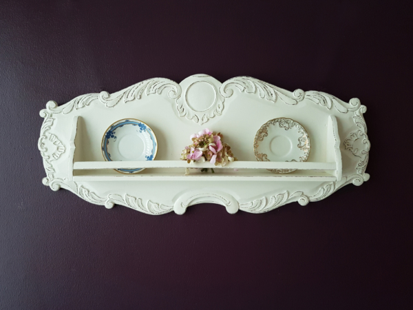 Tellerboard / Wandboard - weiß - Breite 65,5 cm - Shabby Chic – Bild 5