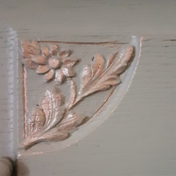 antike Eichen Kommode in cottage green mit schwarzer Marmorplatte - Shabby Chic – Bild 6