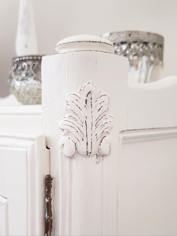 traumhafter alter Nachttisch - Eiche - weiß - Shabby Chic - passendes Gegenstück ebenfalls verfügbar – Bild 4