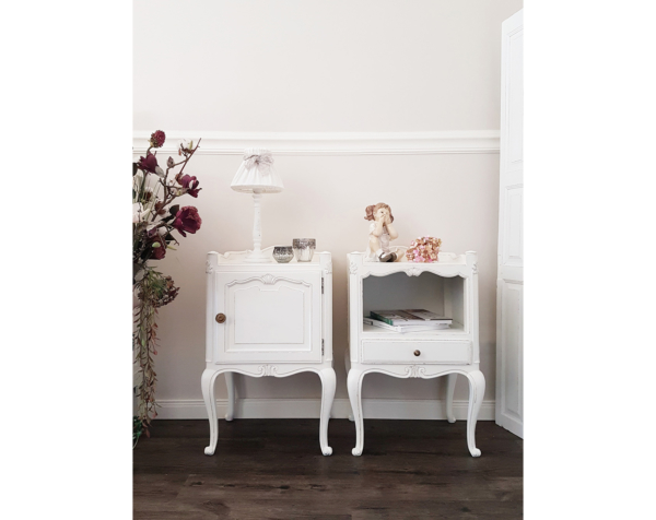 traumhafter alter Nachttisch - Eiche - weiß - Shabby Chic - passendes Gegenstück ebenfalls verfügbar – Bild 5