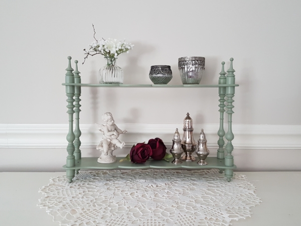 altes Standregal - cottage green - Höhe 40 cm - Shabby Chic