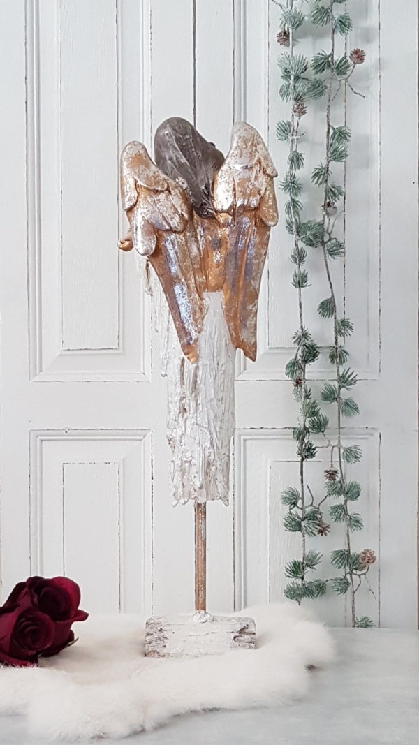 Traumhafter Shabby Engel "Alice" mit Geige - Höhe 50 cm – Bild 2