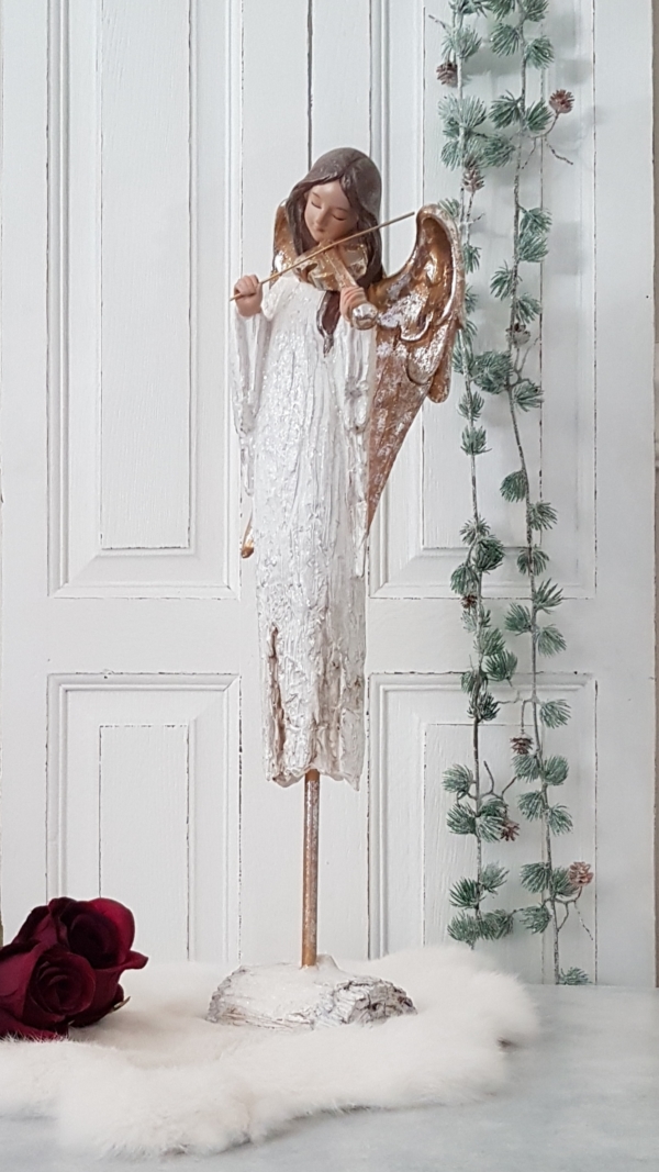 Traumhafter Shabby Engel "Alice" mit Geige - Höhe 50 cm – Bild 3