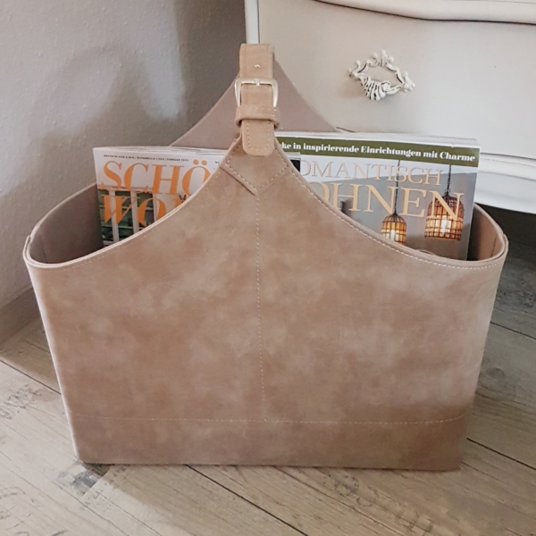 Stylischer Zeitungskorb - hellbraun - Breite 44 cm