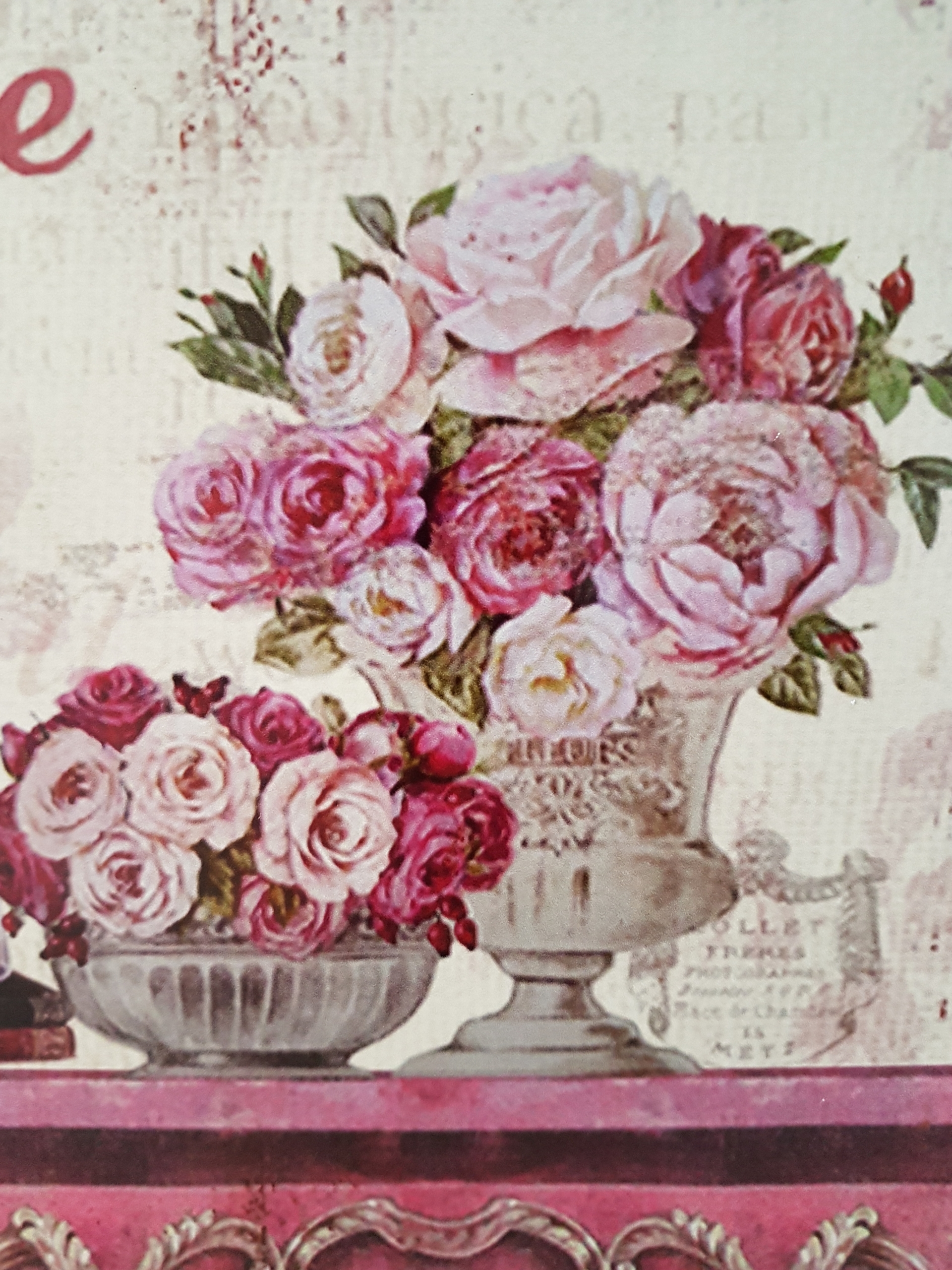 Blechschild "Roses" - 33 x 25 cm - Shabby Chic - Landhaus – Bild 3