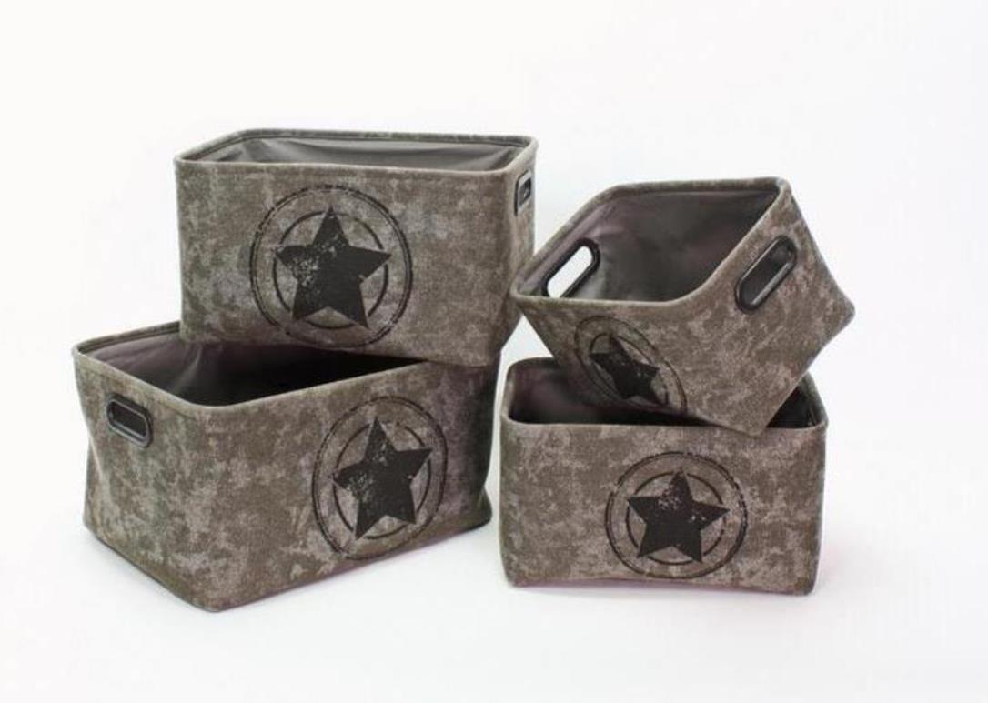 Canvas Aufbewahrungskorb - Aufbewahrungsbox - Korb - Organizer - grau - in 4 Größen