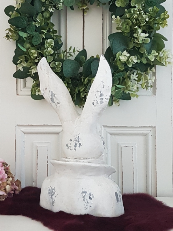 Hasenbüste - creme weiß - Höhe 34,5 cm - Shabby Chic – Bild 4