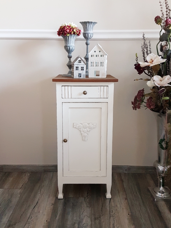 antike kleine Eichen Kommode - weiß - Shabby Chic - Vintage – Bild 6
