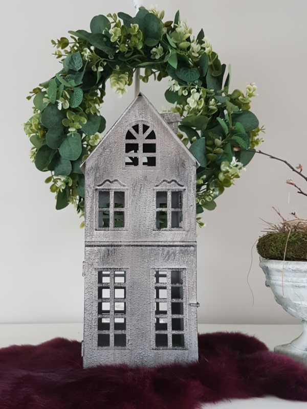Laterne "Sweet Home" - Lichthaus - Metall - grau - 35 cm – Bild 3