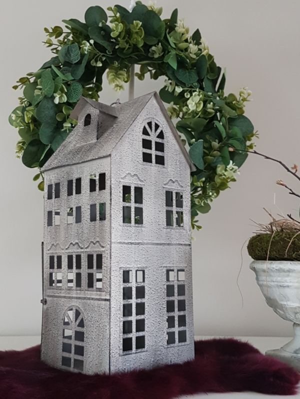 Laterne "Sweet Home" - Lichthaus - Metall - grau - 35 cm – Bild 4