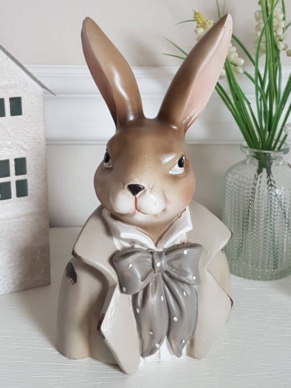 Hasenbüste - Hasenkopf - beige - Höhe 20 cm - Shabby Chic – Bild 5