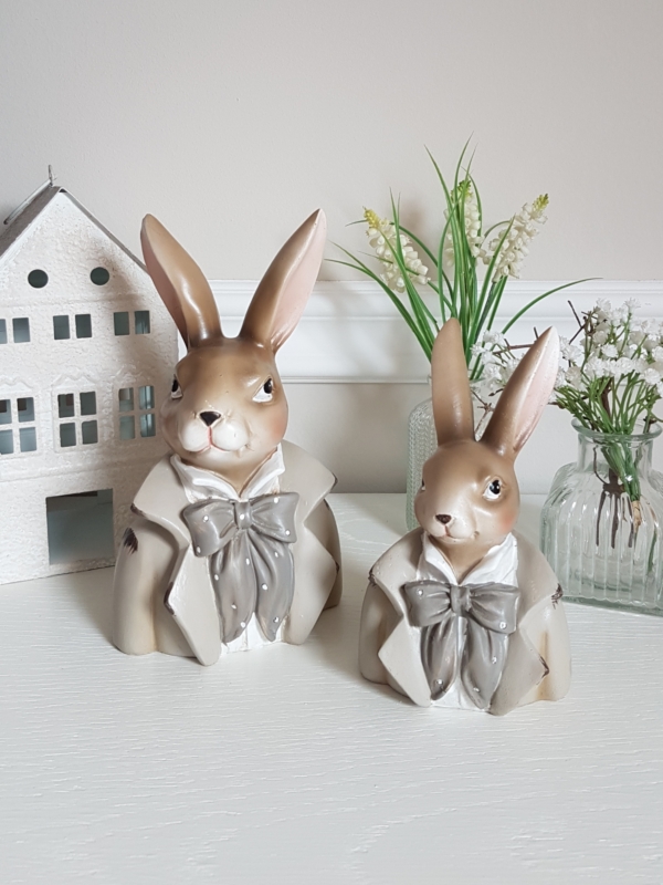 Hasenbüste - Hasenkopf - beige - Höhe 20 cm - Shabby Chic – Bild 6